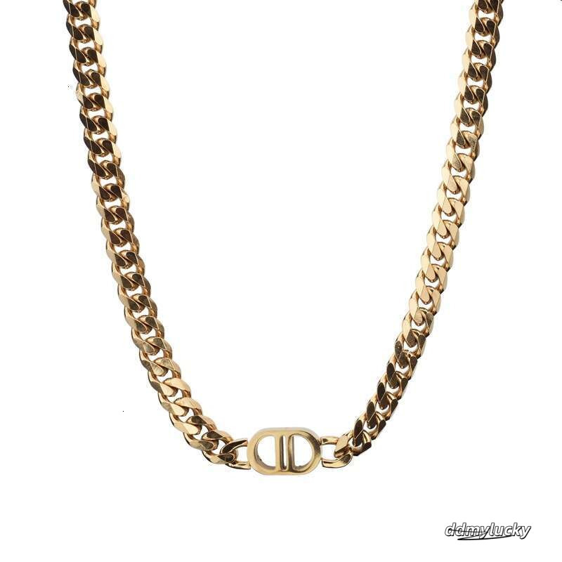Stainless Jewelry Titanium Steel Double D Clavicle Chain Gold Necklace Unisex Couple Niche Bracelet Bangle ddmyLucky ddmyLucky ddmyLucky