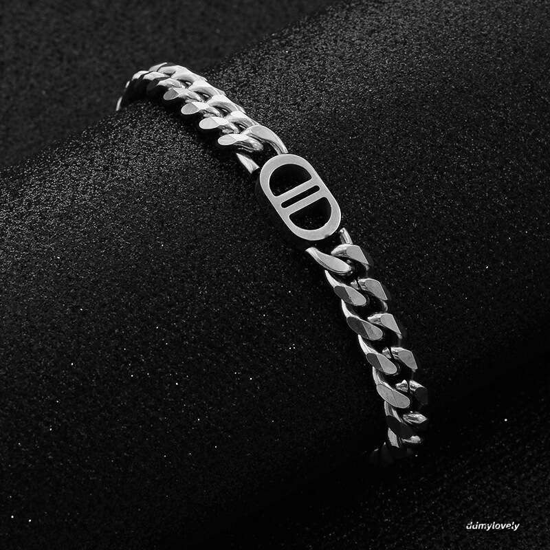 Stainless Jewelry Titanium Steel Double D Clavicle Chain Gold Necklace Unisex Couple Niche Bracelet Bangle ddmylovely ddmylovely ddmylovely