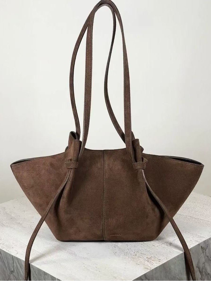 YUZEFI Women's One-Shoulder Bag Suede Frosted Large-Capacity Tote Bag