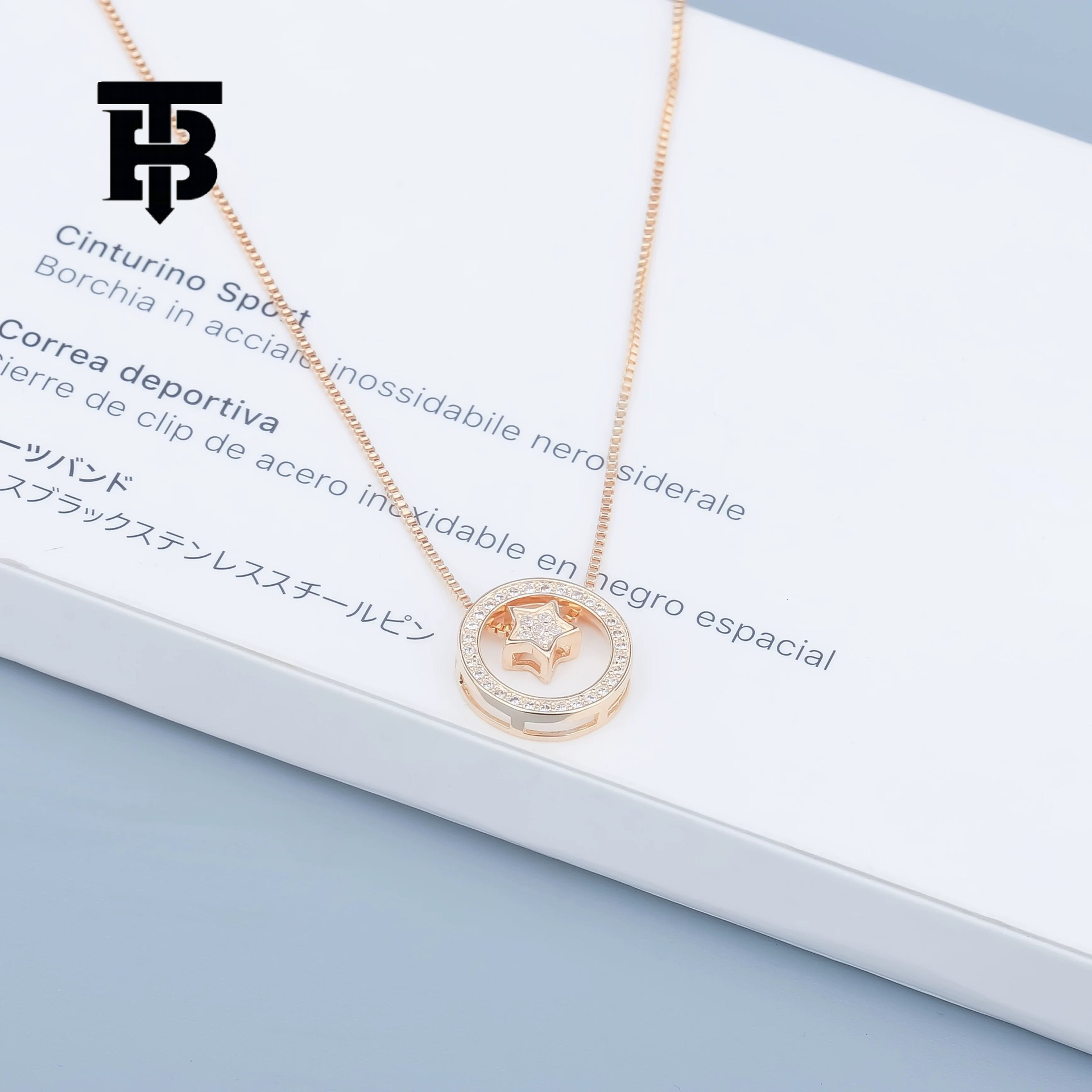 TB BHULAMTE Exquisite Circular Necklace Designer Women's Korean Sweet And Slightly Luxury Diamond Pentagram Elegant And Fresh Accessories Neck Je