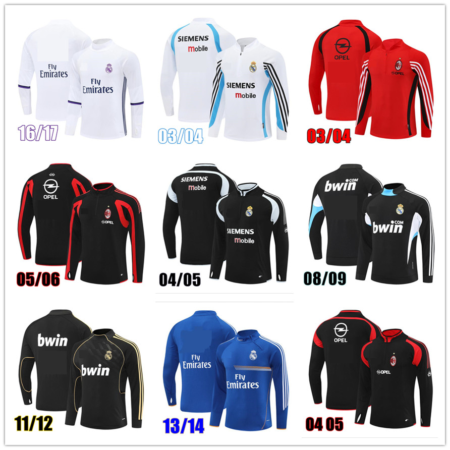 AC retro training suit Soccer shirt Madrids retro Tracksuit Football Shirt Sweatshirt chandal futbol Sportswear