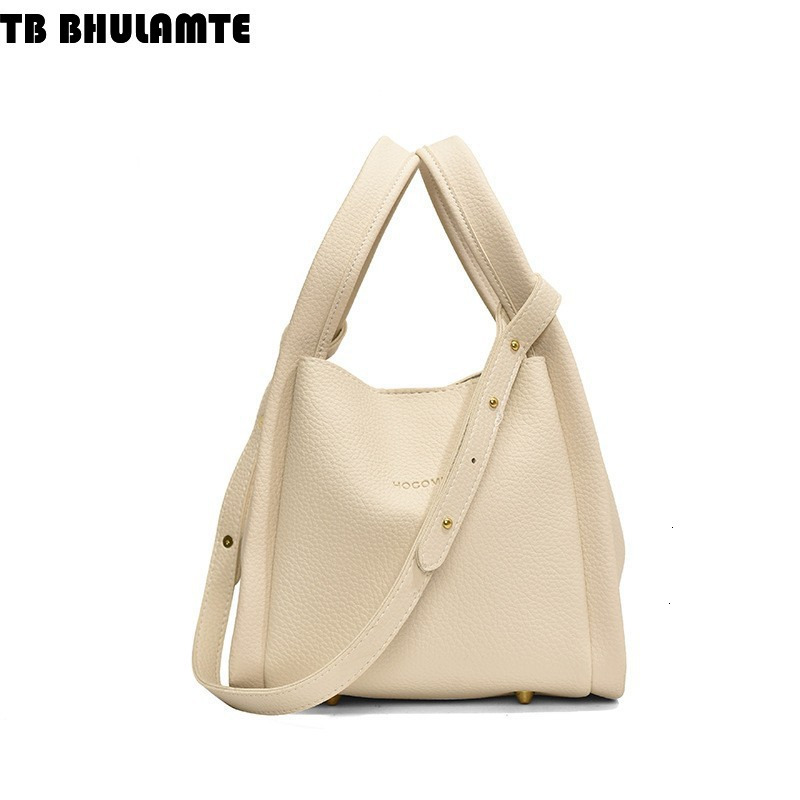 TB BHULAMTE Designer Bag Large Lychee Pattern Bucket Bag 2025 Luxury Bag Women's Bag Stylish Niche Handbag Basket Bag Mother-daughter Two-piece S