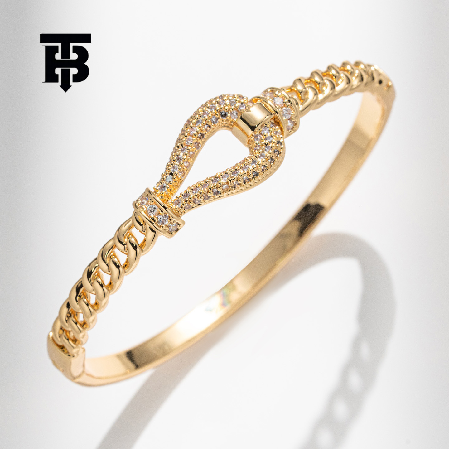 TB BHULAMTE Women's Luxury Accessories High-quality Copper Zircon Bracelets Europe Classic Horseshoe Buckle High-end Bracelets Stackable Designer
