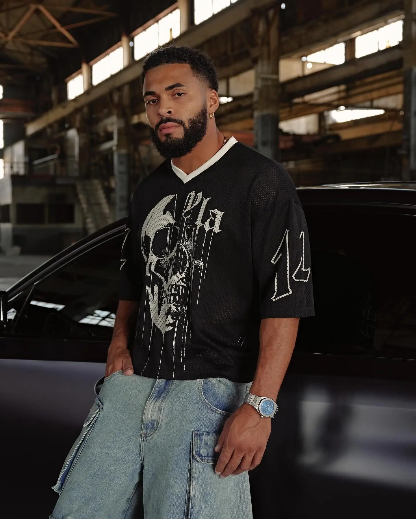 Summer YA Trendy Super Large Tshirt Men Sports Fitness Quick drying Breathable Mesh Printed Short Sleeve Top 250908