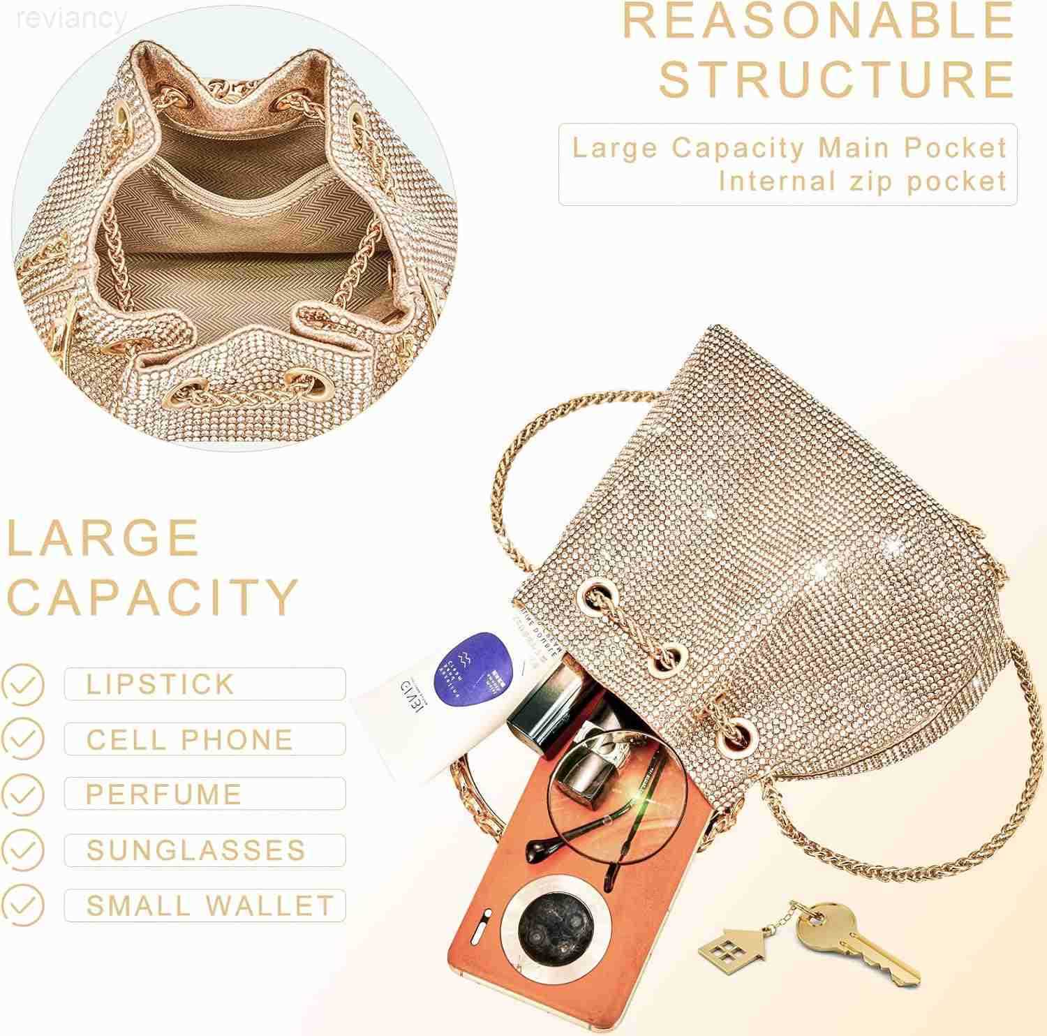 Evening Bag Bling Purse Sparkly Diamond Silver Clutch Purses for Women Party Club Wedding PromW250908