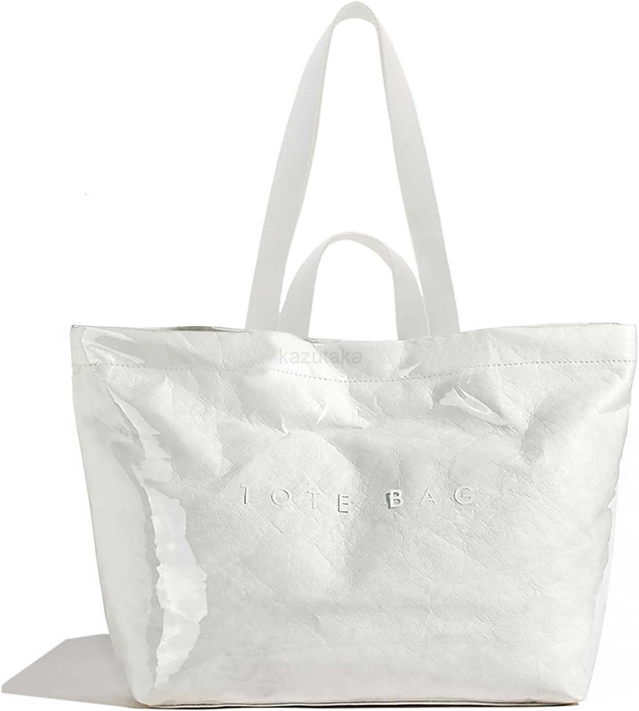 Large Tote Bags for Women PVC Clear Totes Bag Plastic Carry All Bag Kraft Paper Shoulder Handbag Hobo for Work Travel Z250922