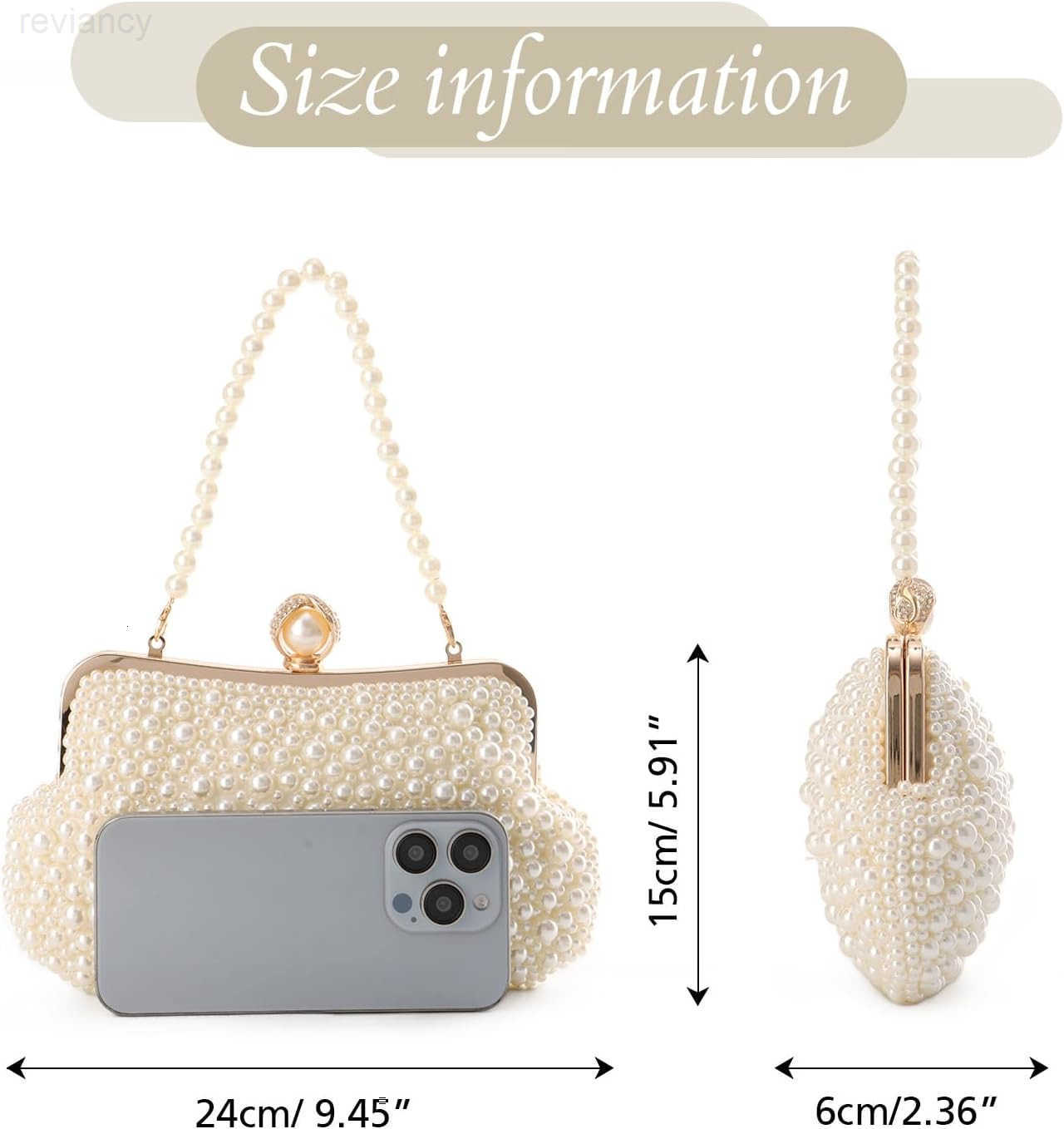 Women Pearl Evening Handbags Noble Crystal Beaded Clutch Purse for Wedding Bridal Parites PromW250908