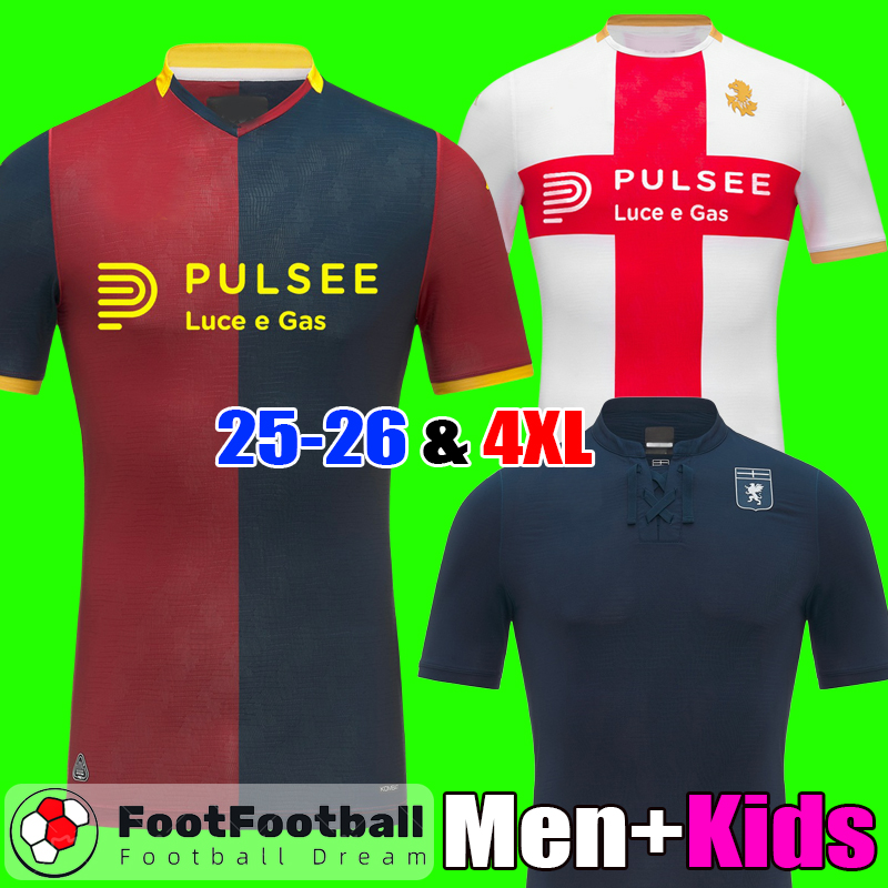 2025 Genoa Soccer Jersey Football Shirt 25 26 Home away third camiseta de futbol Men kit kids Equipment tops
