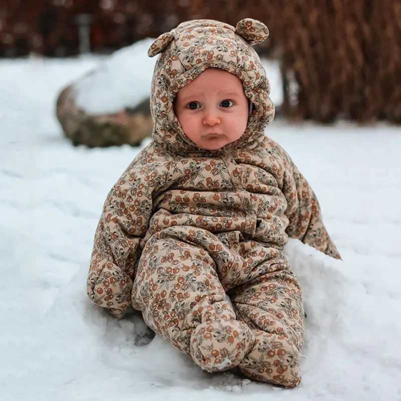Infant and Toddler Cotton Clothing Winter Jumpsuit Newborn Threelayer Thickened Cotton Jacket Baby Warmth Go Out ClothesXJ250908