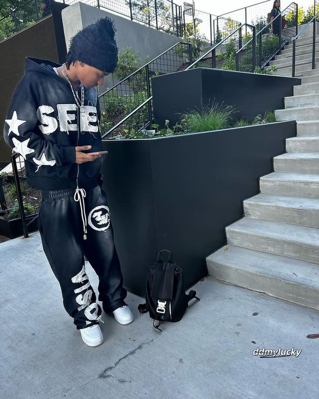 Men's Hoodies Aesthetic Grunge Five-Pointed Star Letter Patchwork Printing Retro Cardigan Coat Casual Loose Straight Pants Men Women ddmyLucky