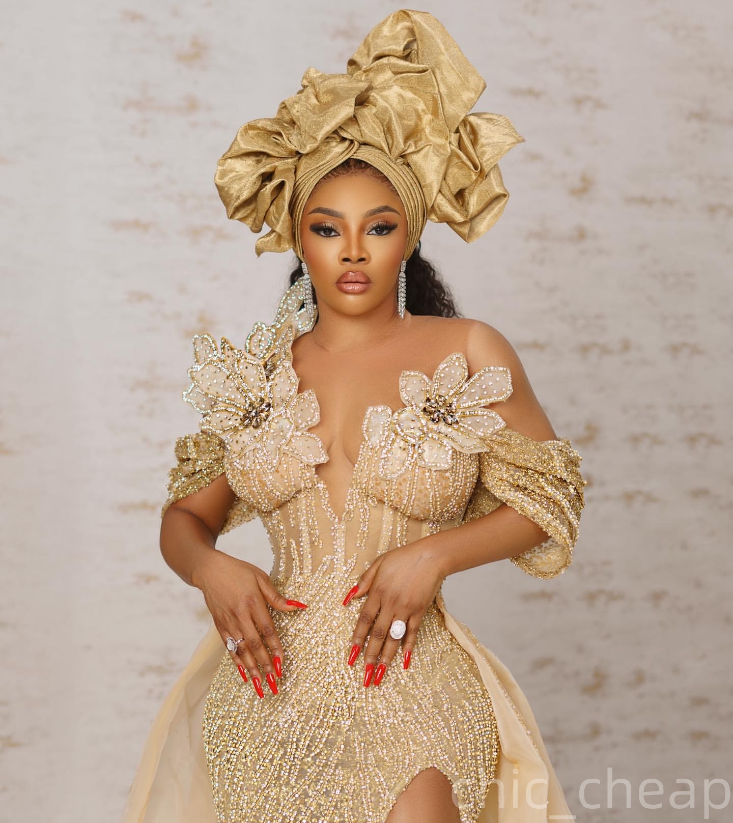 Aso Ebi Champagne Mermaid Prom Dresses 2025 Flowers Crystals Detachable Train African Evening Formal Party Second Birthday Engagement Dress Gowns robe