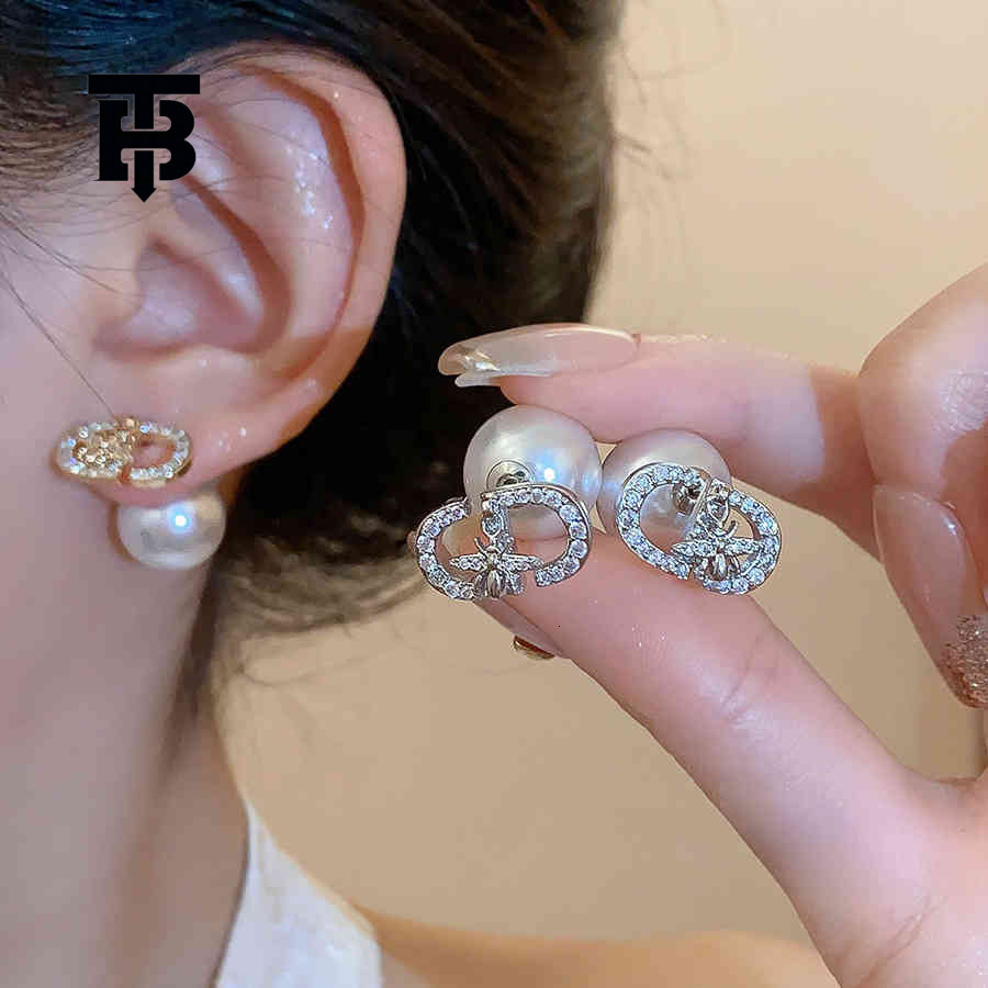 TB BHULAMTE Accessories 18K Real Gold Silver Plated Zircon Pearl Earrings Light Luxury High-end Luxury Earrings Fashion Multifunctional Designer Women's Jewelry