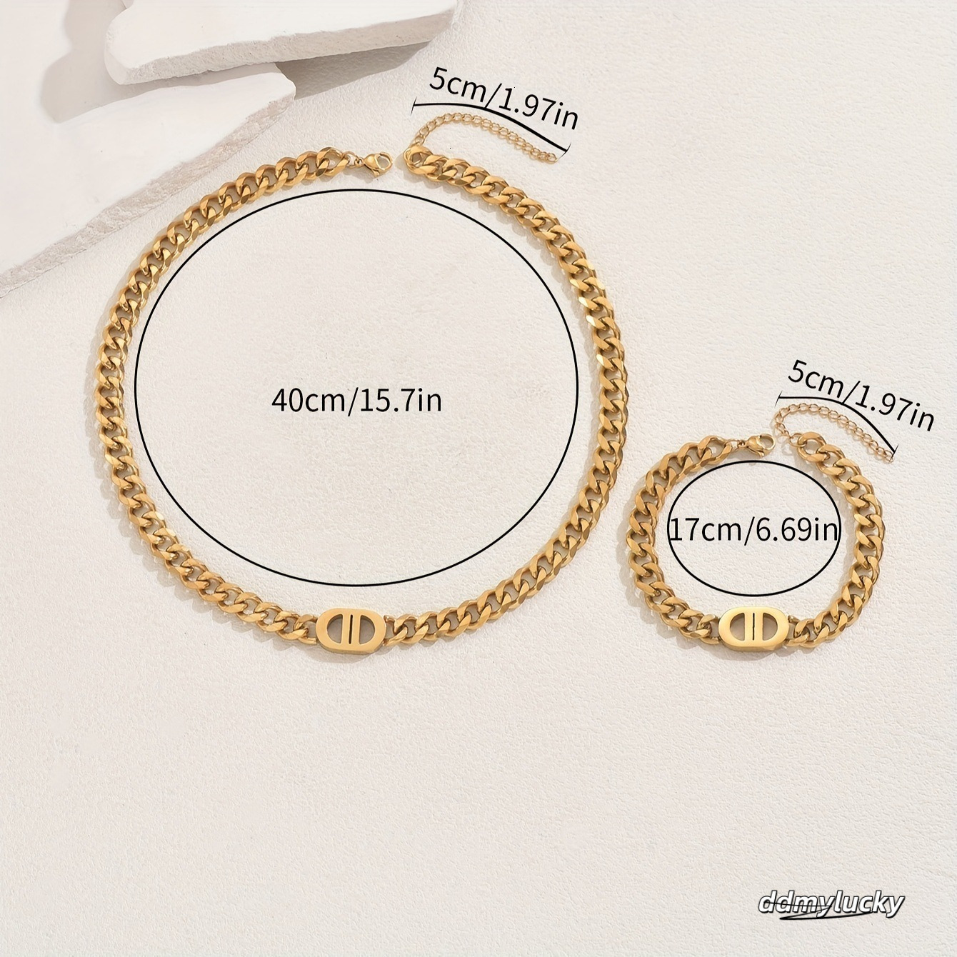 2025 New Designer Necklace, European And American Ladies' Light Cuban Necklace Outdoor Niche Geometric Hip-Hop Bracelet, Long Collarbone Chain