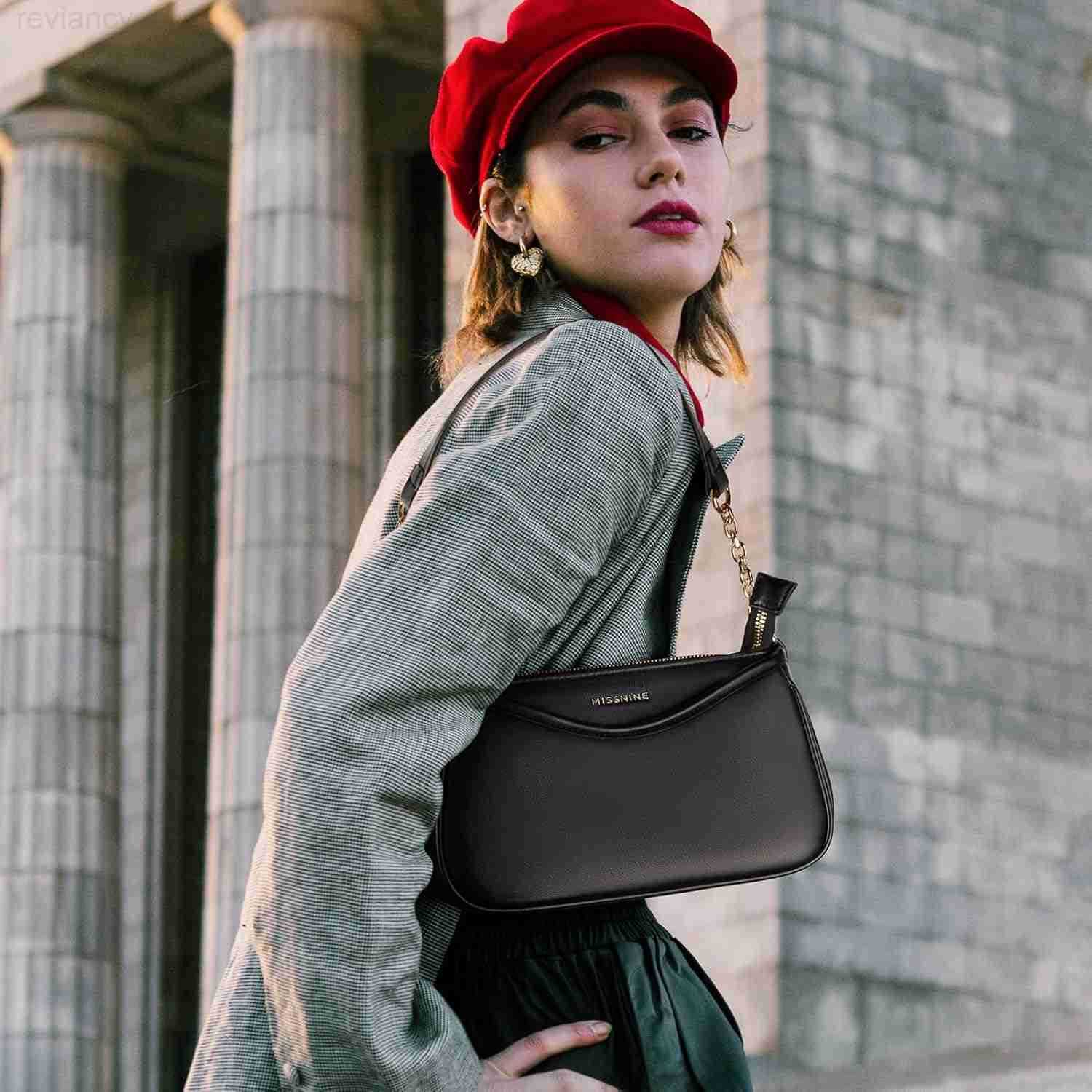 Shoulder Bag for Women Small Purse Trendy Clutch Hobo Bag Vegan Leather Mini Handbag with Zipper ClosureW250908