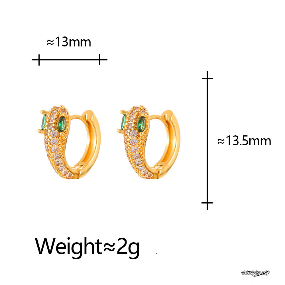 Light Elegant Exquisite Versatile Zircon Green Eye Snake-Shaped Fashion High-End Sense Personality Niche Earrings 250710 ddmylovely ddmylovely ddmylov