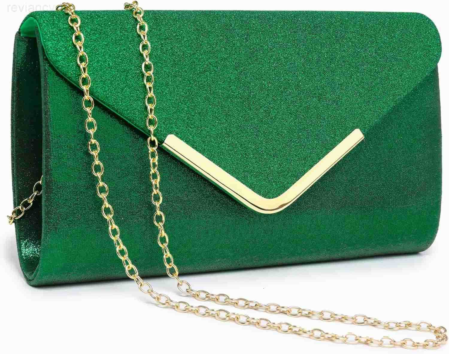 Women Evening Bags Formal Clutch Purses for Wedding Party Prom Handbags with Shoulder Strap and Glitter FlapW250908