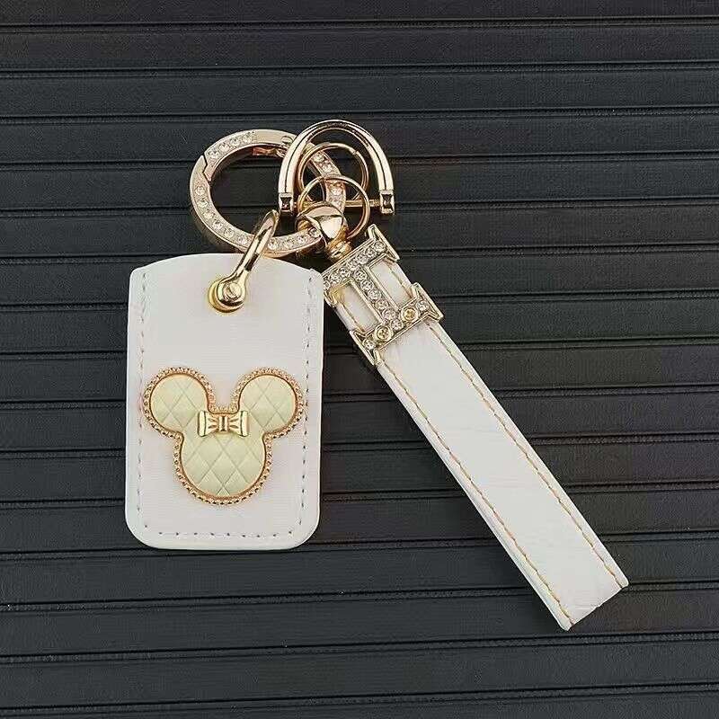 DHEssentials Cute Car Keychains for Girls: Leather - made, Suitable for Bags & Car Accessories