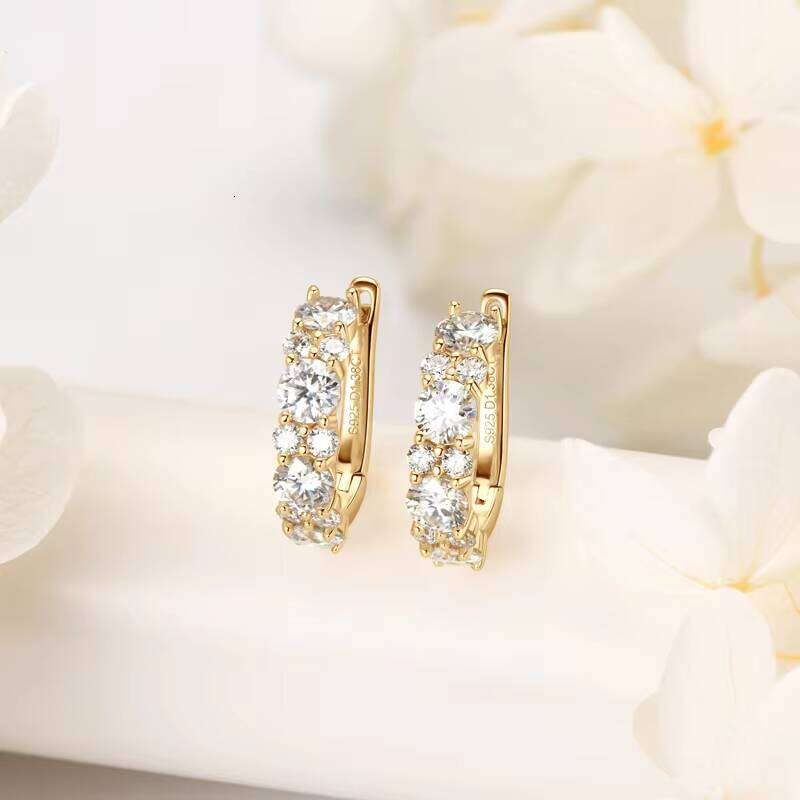 2.76ct D Color VVS1 Clarity Brilliant Round Cut Moissanite Lab Grown Dia Sterling Sier Earrings for Women - view 9