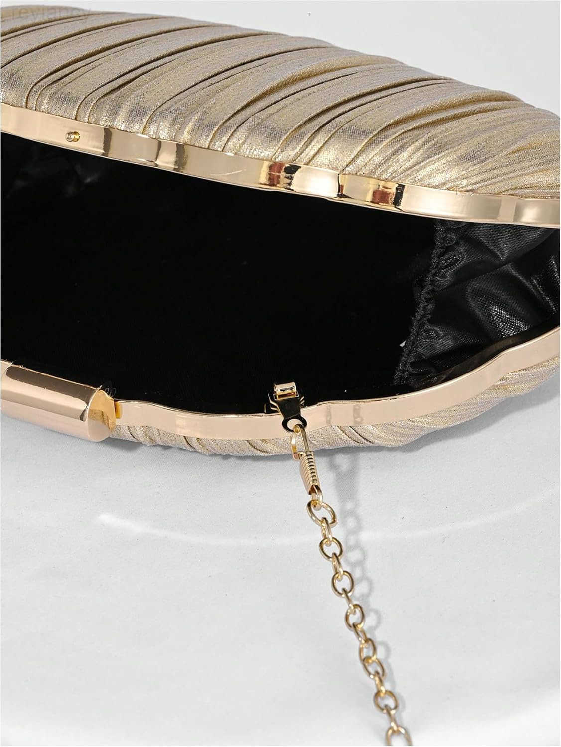 Womens Shell Shaped Clutch Purse Ruched Mini Crossbody Bag Elegant Evening Handbag with Chain StrapW250908