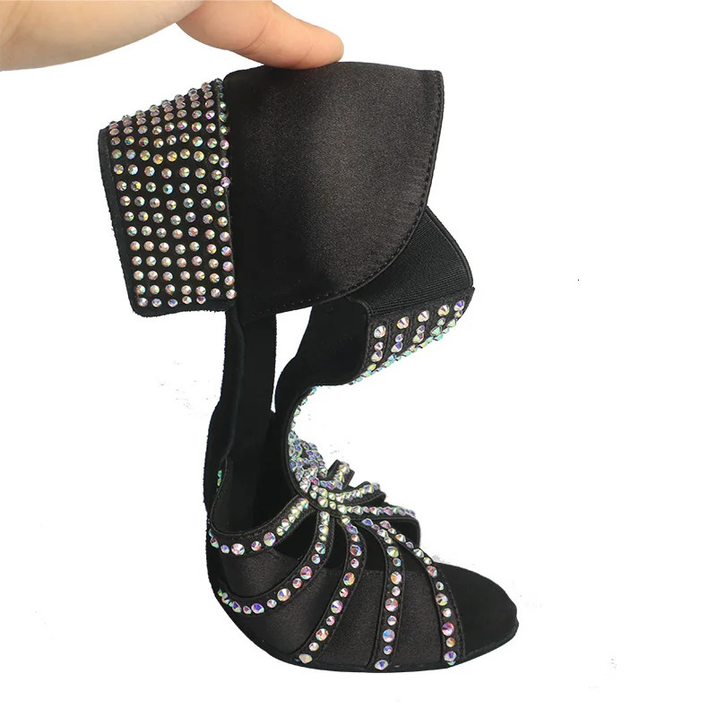 Wedopus Dance Jazz Shoes Latin Dance Shoes for Women Salsa Latin Shoes Girls Ballroom Dancing Shoes Black Skin Low Heel 250908 - view 3