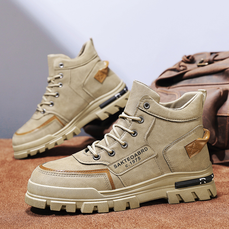 Men Boots Casual Shoes Ankle Leather Outdoor Platform Walking Fashion Luxury Designer Work High Top Sneakers Cowboy Winter