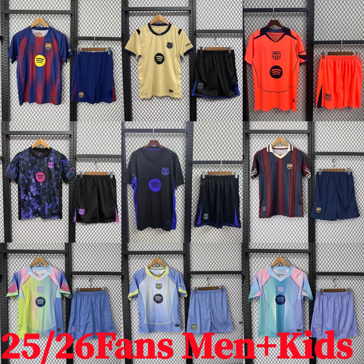 2025 barcalona Football Soccer Jersey Home Men Kids Adult Male Top Train Team T Shirt Train Boys Tee Children Clothes Fans