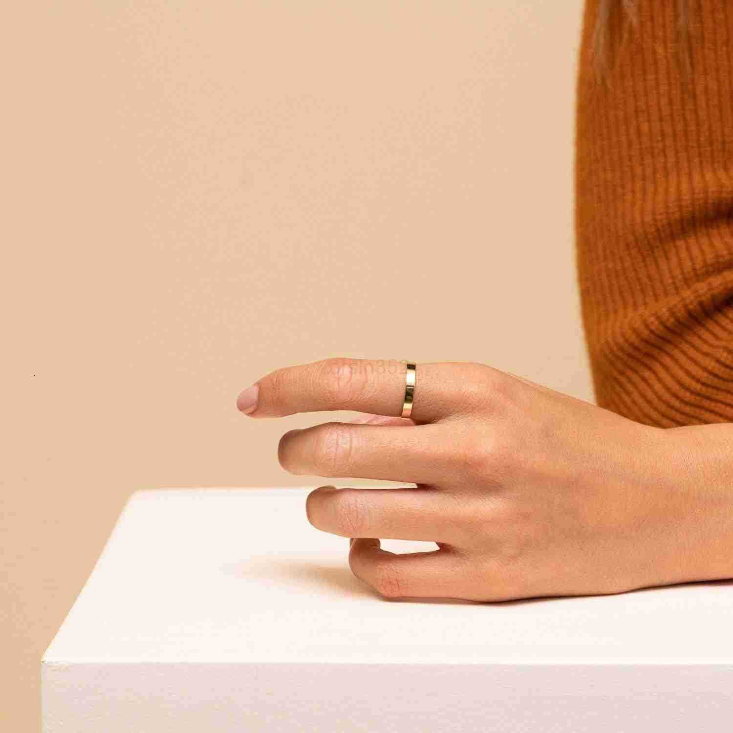 3mm 14K Gold Filled Rings for Women Girls Dainty Gold Stacking Stackable Band Thin Gold Thumb Pinky Finger Ring Non Tarnish Comfort Fit Size 4 to 11 Y