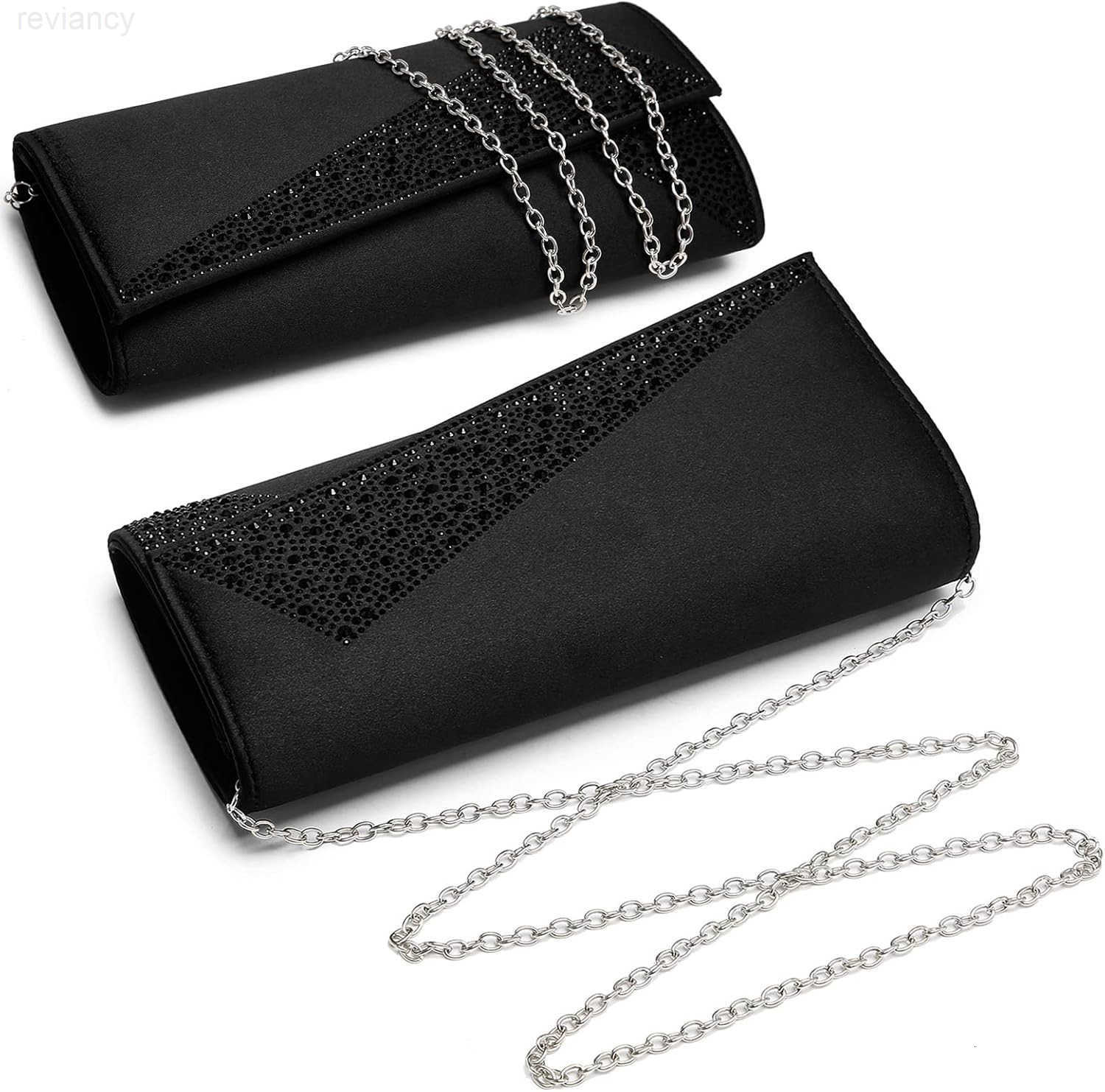 Womens Satin Rhinestone Clutch Evening Bags Sparkle Glitter Shiny Purse Handbag for Party Wedding Cocktail PromW250908