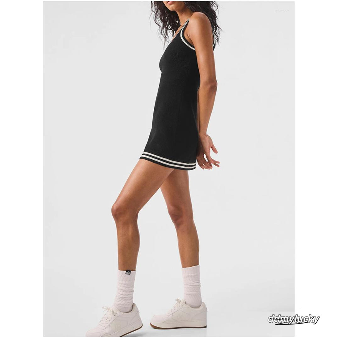 Basic Casual Dresses Womens Summer Fashion Tennis Club Sweater Knit Dress Shortsleeve Drop Delivery Apparel Clothing Otxke ddmyLucky ddmyLucky ddmyLuc