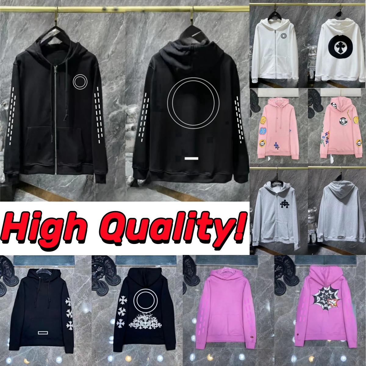 Chromey Designer mens hoodies Hip Hop Long-sleeved T-shirt designer jacket graphic womens coat hipster hooded sweatshirts Street Vintage tracksuits US size s-xl