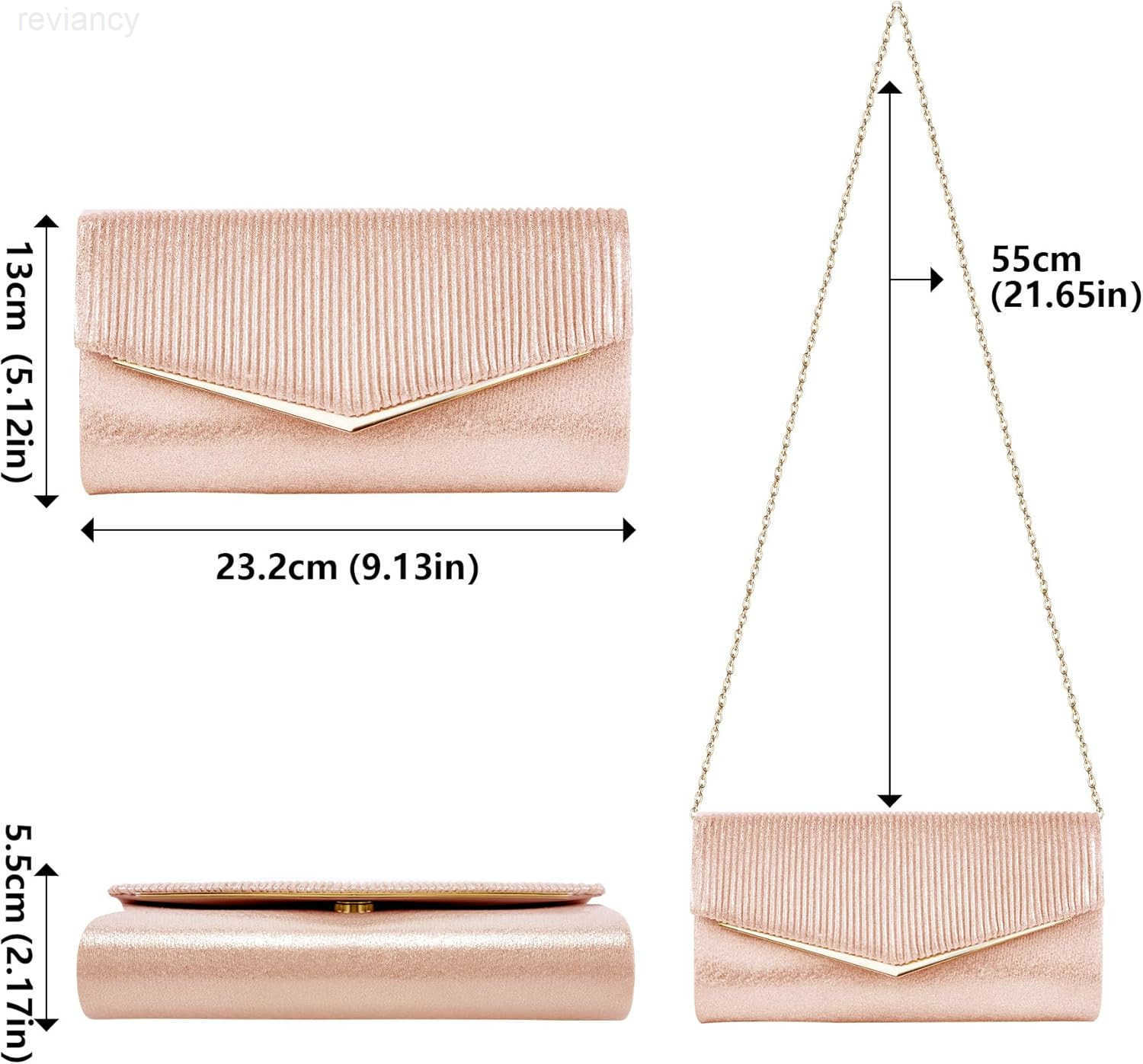 Clutch Purses for Women Bling Vertical Lines Envelope Evening Bag wChain Formal Ladies Handbags905x197x472W250908