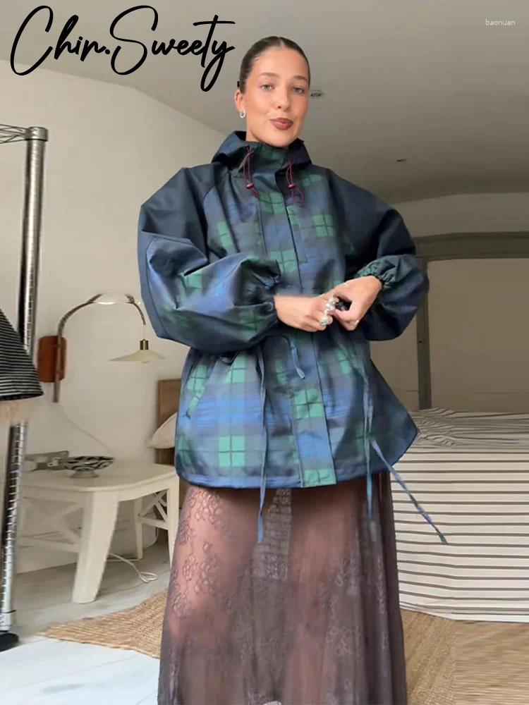 Women's Jackets Casual Tie Dye Print Hoody Women Jacket Urban Stand Collar Zippers Pocket Drawstring Female Coat 2025 Autumn Lady Outwear