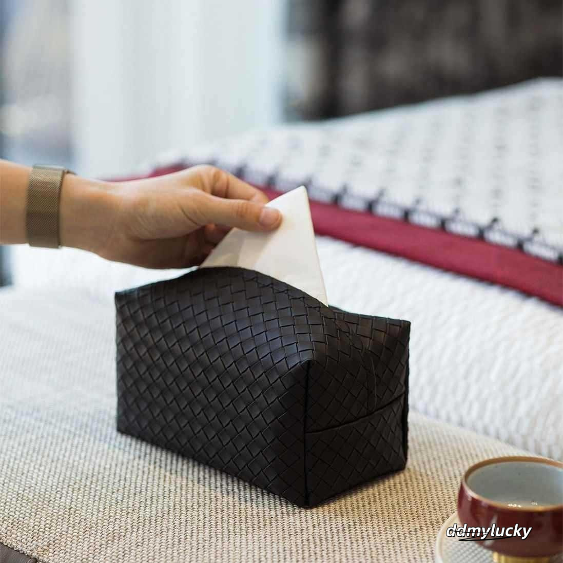 Woven Tissue Box Living Room Light Y Highend Leather Home Coffee Table Napkin Storage 250710