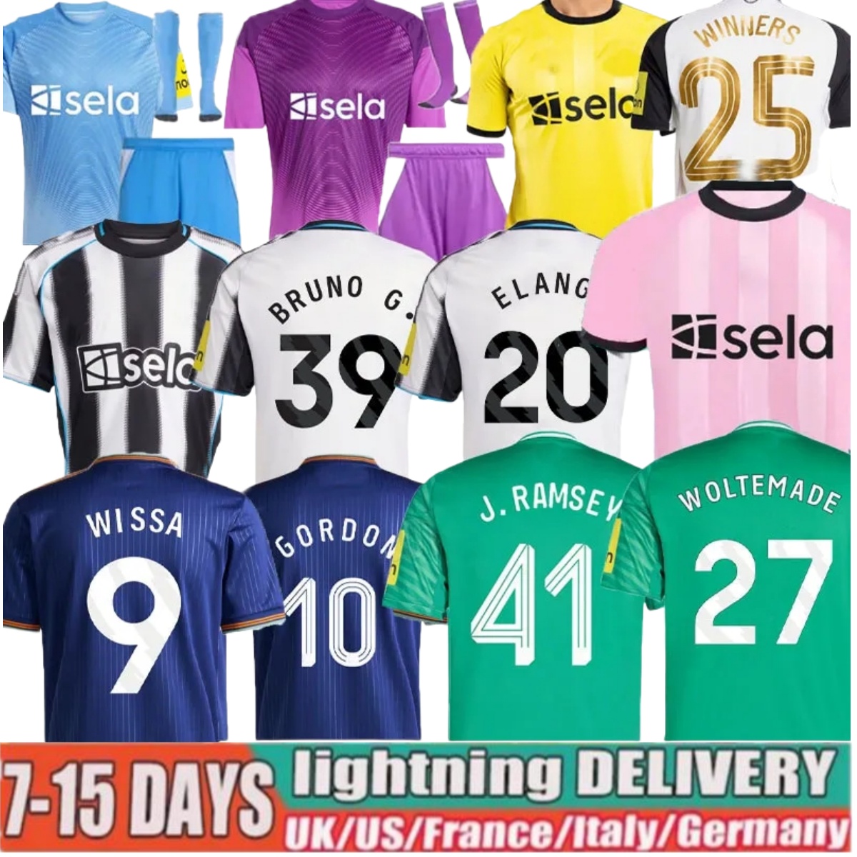 25 26 ISAK BRUNO G. NEwcaslTE united 2025 26 Soccer Jerseys TONALI GORDON newcaste 2025 football shirt JOELINTON LIVRAMENTO NUFC jersey Men Kids kit Pre Match Kit 999