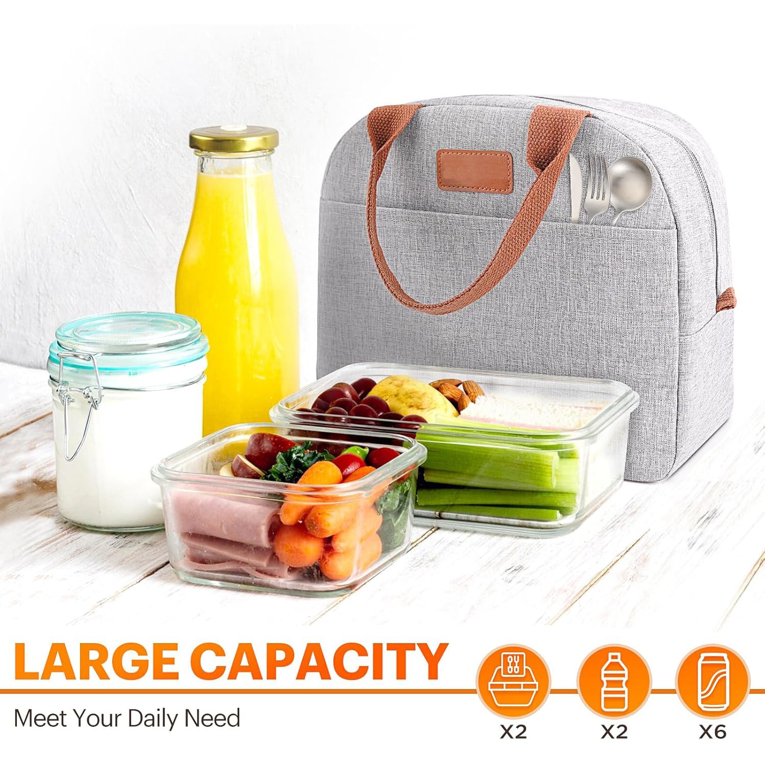 Lunch bags for men and women large capacity leakproof Lunch Tote for Adults Insulated Cooler Bags for Office, Work, Travel and Outdoor Picnics