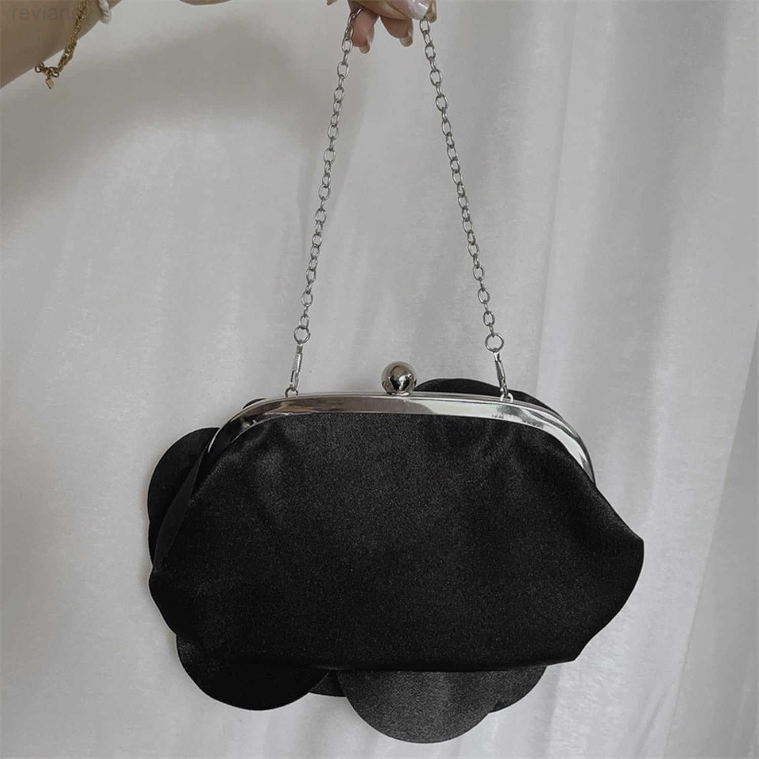 Clutch Purse for Women Elegant Rose Petal Evening Bag with Detachable Chain for Wedding Gala PromW250908