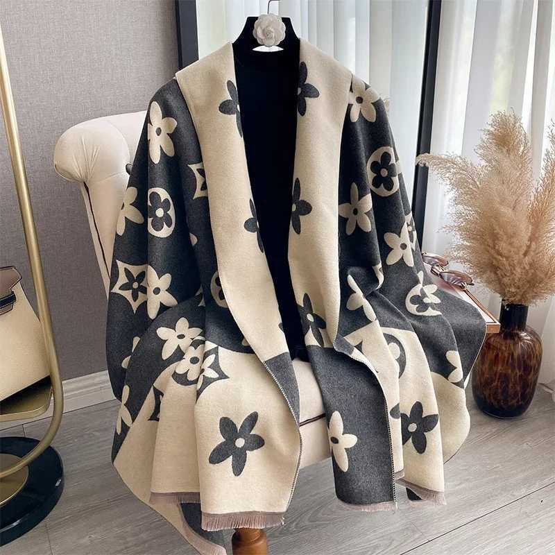 Designer 2025 Elegant Jacquard Design Scarf for Women Cashmere Soft Warm Fringe Shawl Autumn Winter Windproof Blanket Scarf Scarves Y250908a