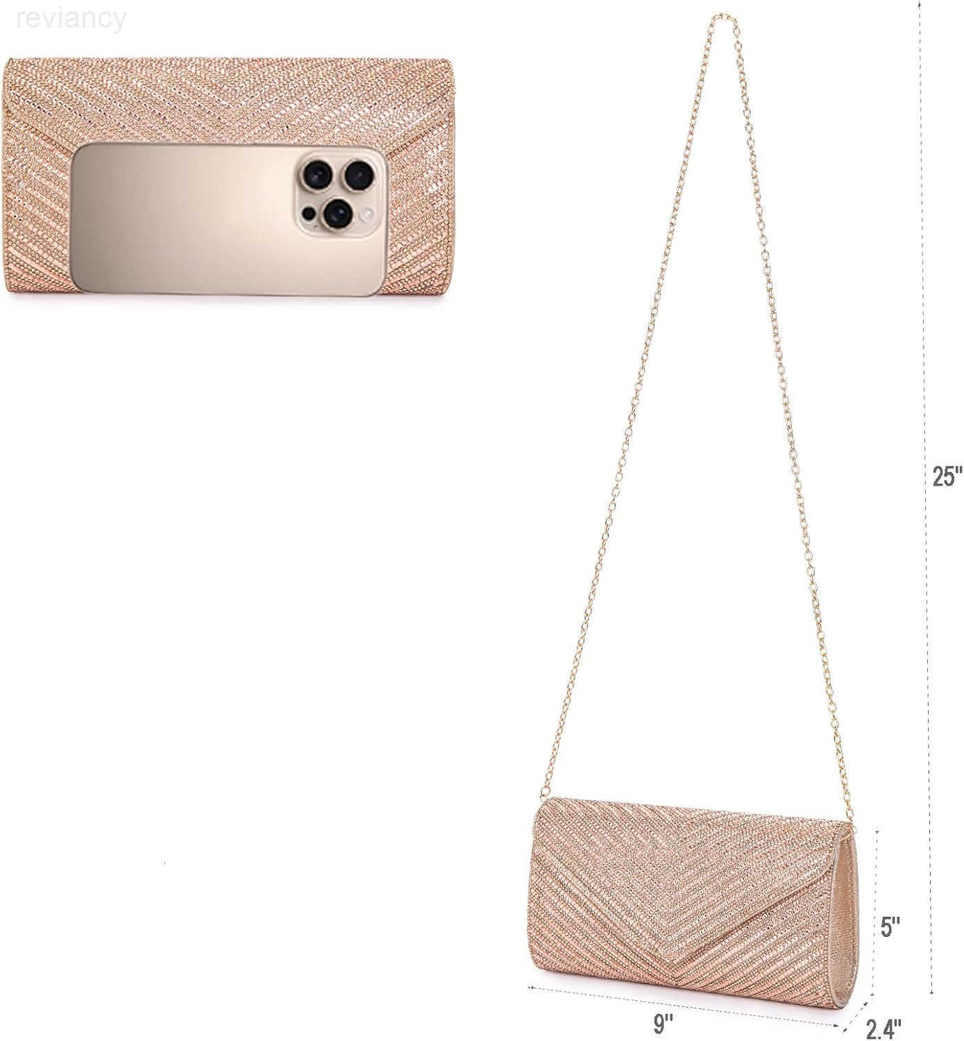 Womens Evening Handbags Envelope Clutch Purses Ladies Crossbody Bags Rhinestone Wedding Bag Shoulder Bag for WomenW250908