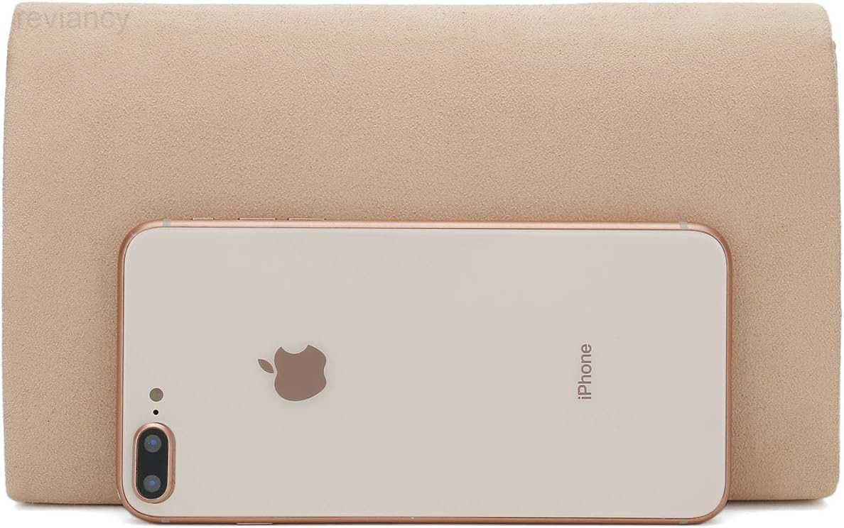 Faux Suede Clutch Bag Elegant Metal Binding Evening Purse for WeddingPromBlackTie EventsW250908