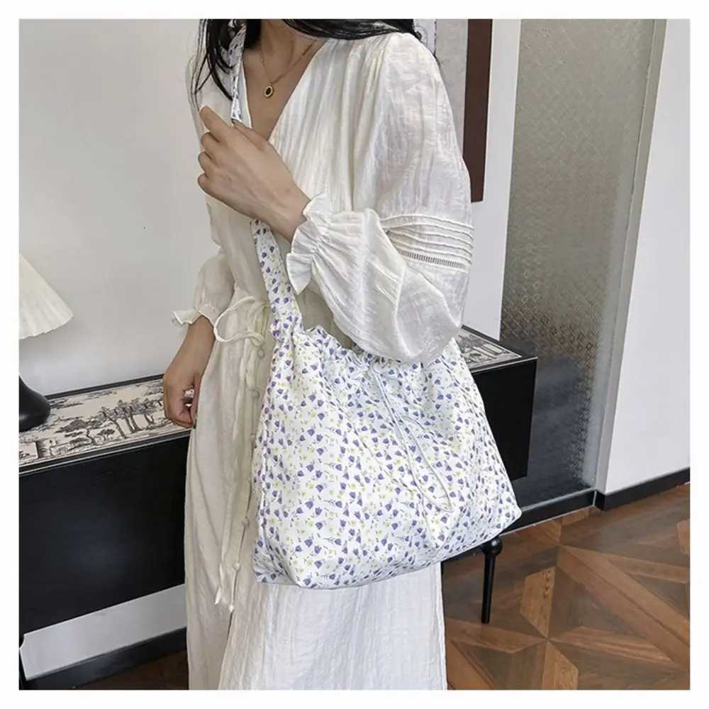 Fashion Simple Casual Shopper Tote Bags Crossbody Bag Flower Floral Canvas Shoulder Bag Large Capacity Handbag R250908T251007