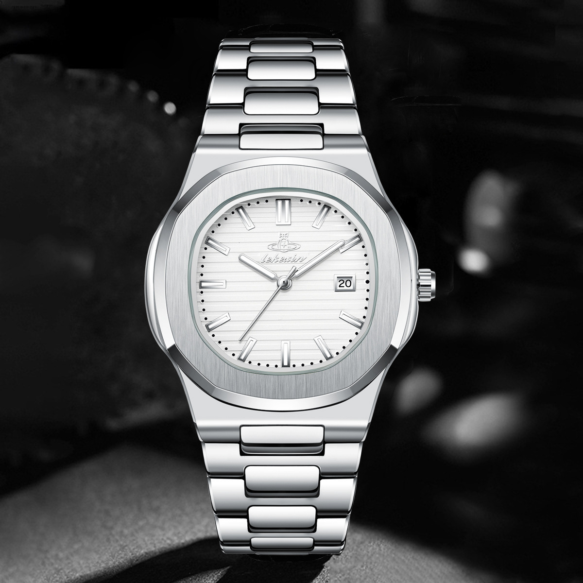 POEDAGAR Fashion Square Men Clock Waterproof Luminous Date Week Man Wristwatch High Quality Stainless Steel Quartz Mens Watches 250320