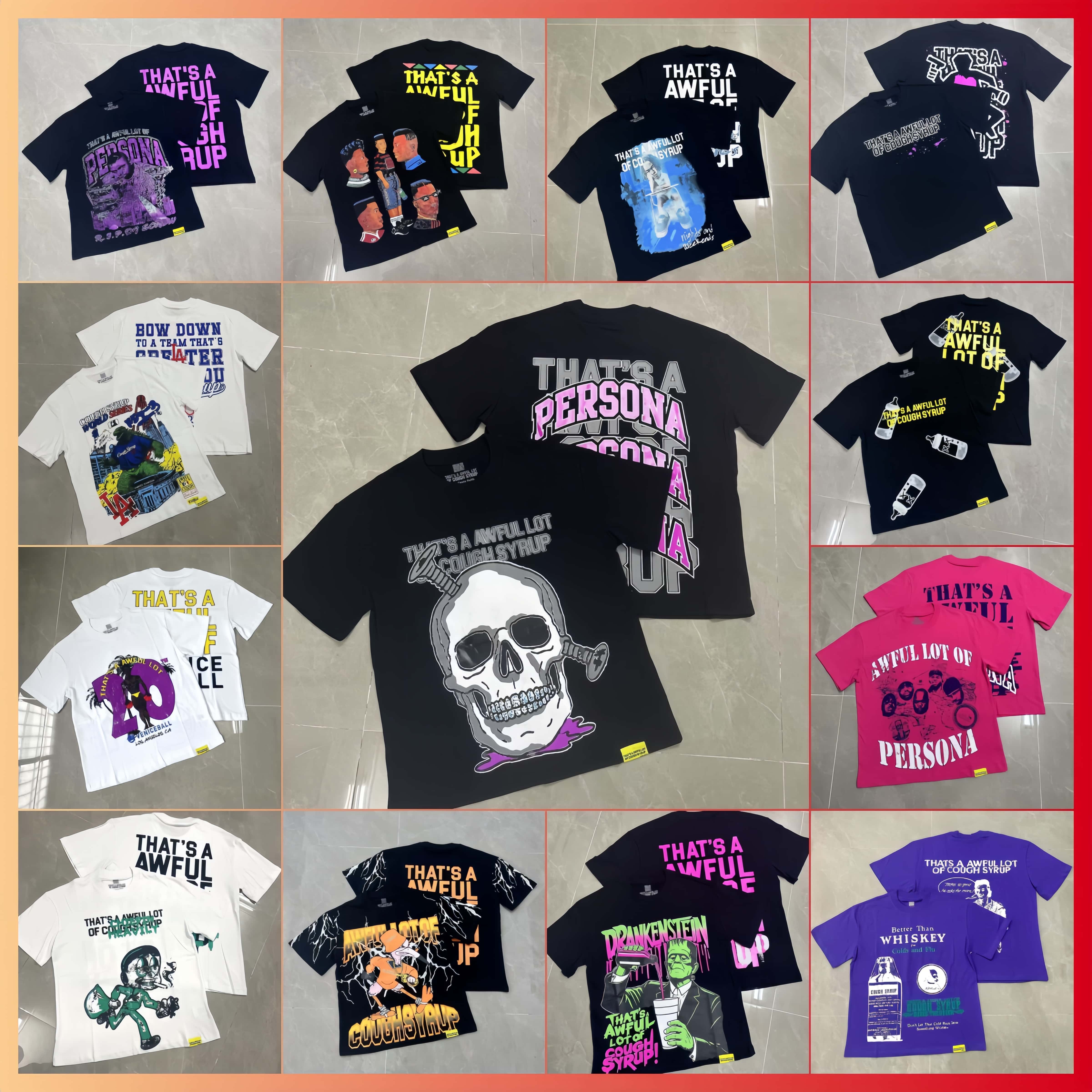 awful lot of caugh syrup designer t shirt summer men t shirt fashion street shirts outdoor casual shirts graphic tee y2k shirt coughsyrup hip hop shirts s--xl