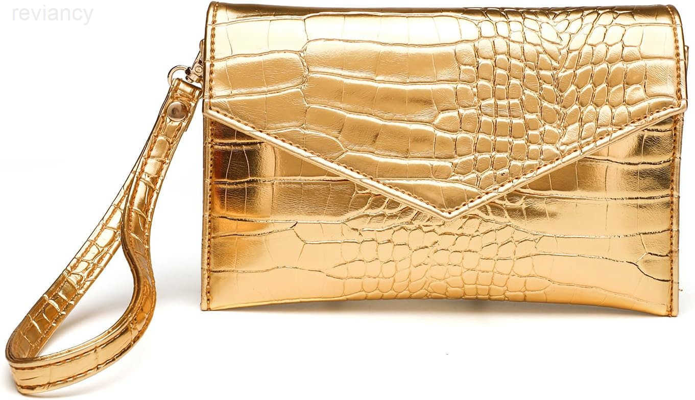 Small Envelope Clutch Purse for Women Leather Handbag Wallet Evening Bag with Detachable Wristlet StrapW250908