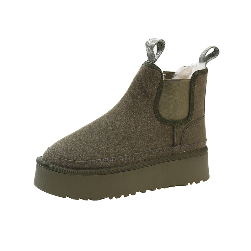 Free shipping designer Maintain temperature Thick soled microfiber leather snow boots for women fashionable cotton shoes with thick velvet womens cold