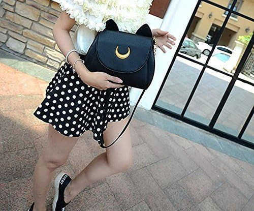 Womens Moon Purses Crossbody Bags Pu Leather Gothic Purse Cat Handbags Girls Black Shoulder BagsW250908