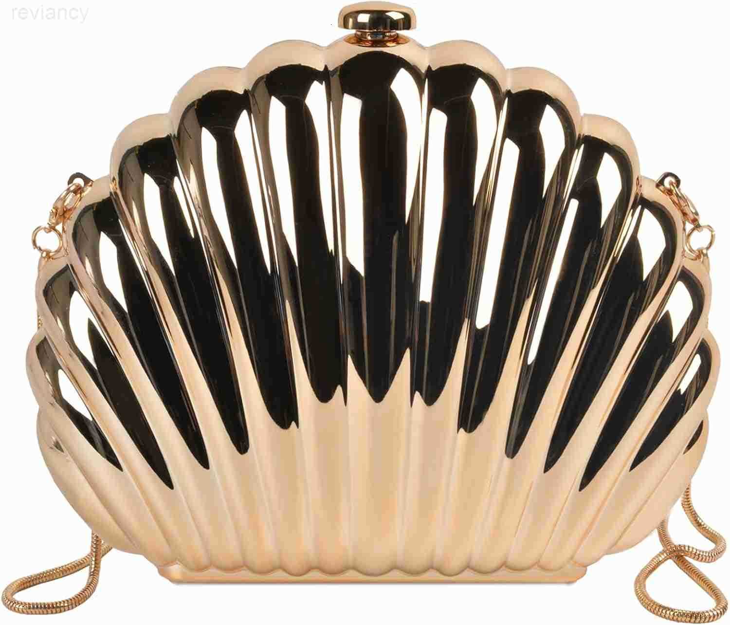 ConchShell Shoulder Handbag Novelty Chain Strap Purse Acrylic Fashion Crossbody Evening Bag Clutch for Women GirlW250908