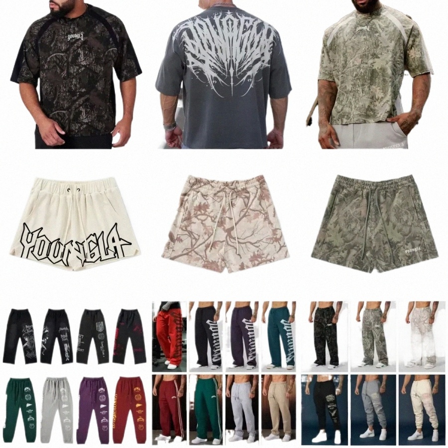 men's Pants Mens Jeans YOUNG LA American fashion brand high street sweatpants Jogger gym sports fitness casual straight leg slacks j6bM#