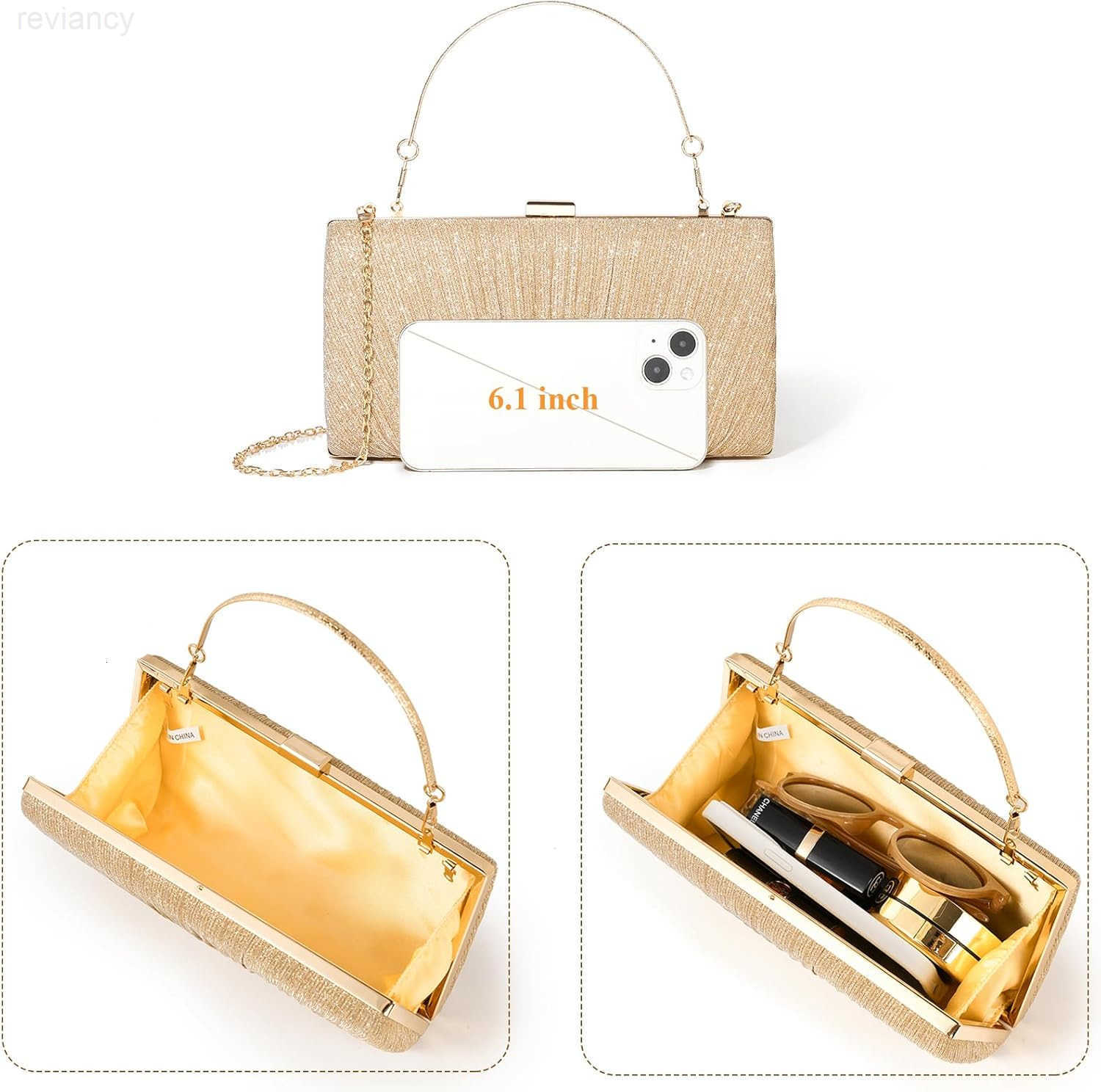 Clutch Purses for Women Pleated Evening Handbag with Chain Prom Cocktail and WeddingW250908