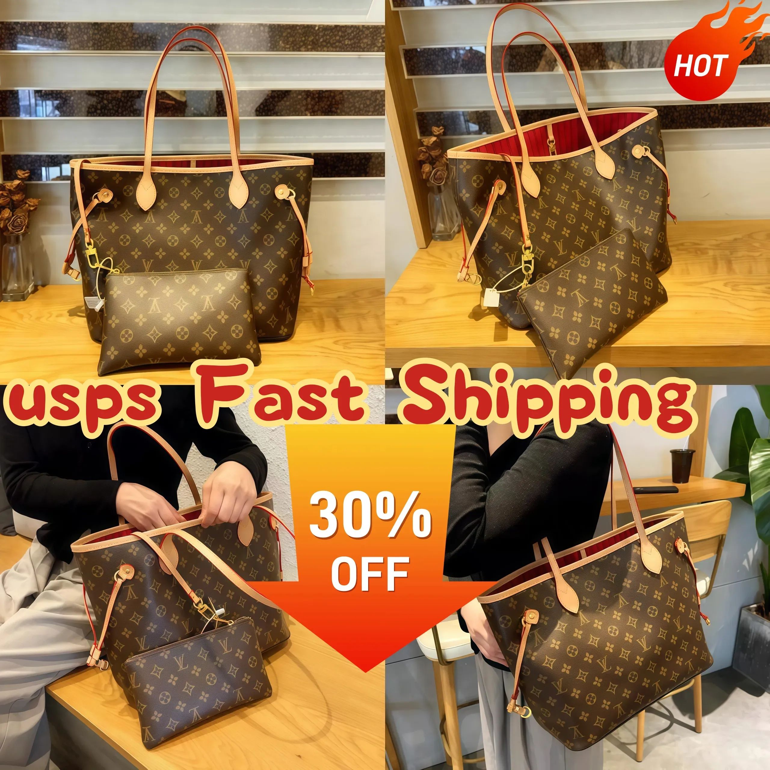 Designer Bag Tote Bag woman large Handbags leather shopping purse Women high quality Luxury Classic Flower Checked Shoulder bag size handbags travel bag