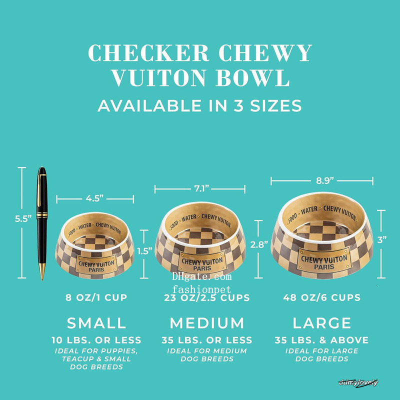 Designer Bowl And Placemat, Pet Food Water Bowls Melamine Non-Slip Skid Proof Heavy Duty For Small Medium Large Dogs Cats Puppies, Style, Brown, J14 D